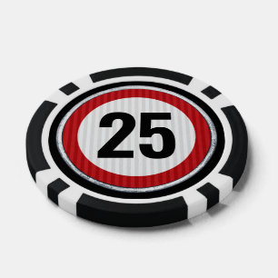 Jetons De Poker Panneau de limitation de vitesse pour 25 ans