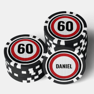 Jetons De Poker Panneau de limitation de vitesse pour 60e annivers