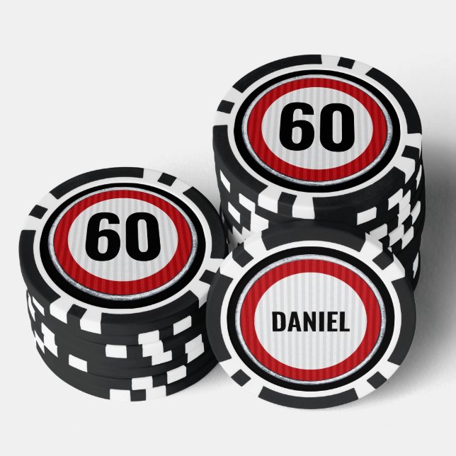 Jetons De Poker Panneau de limitation de vitesse pour 60e annivers (Empiler)