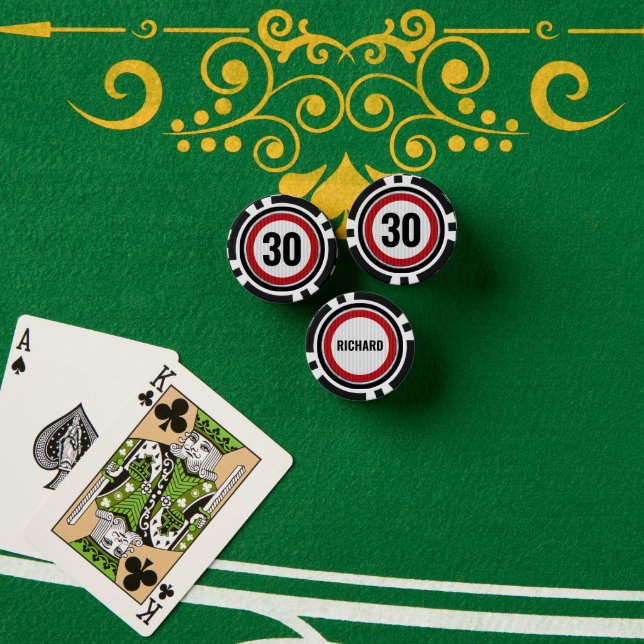 Jetons De Poker Panneau de signalisation de limite de vitesse d'an (Table de poker (pile))