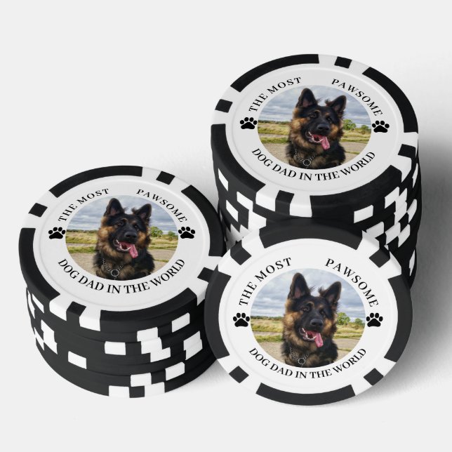 Jetons De Poker Papa Le Chien Le Plus Pawsome (Empiler)