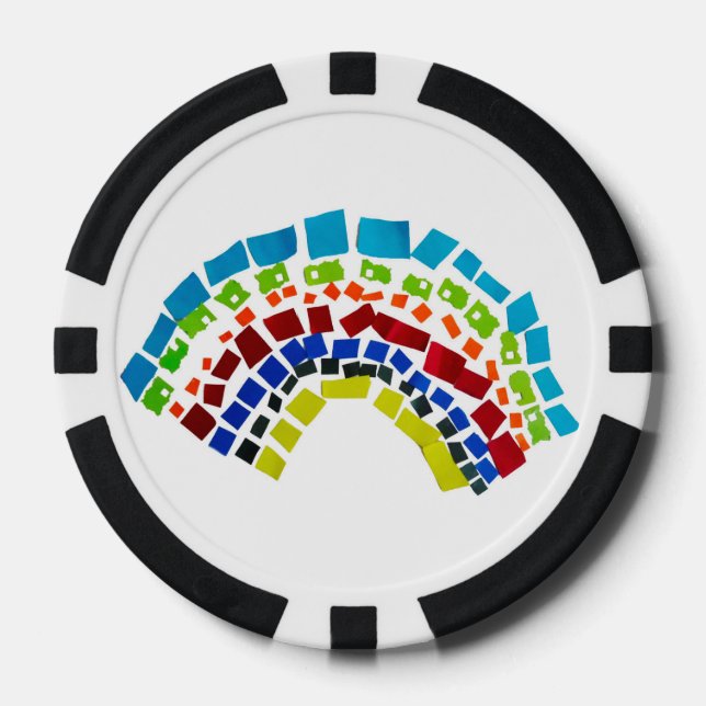 Jetons De Poker Papier arc en ciel (Recto)