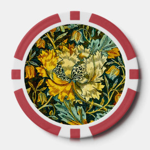 Jetons De Poker Papier peint floral Chèvrefeuille Or de William Mo