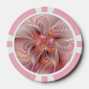 Jetons De Poker Papillon coloré abstrait art fantastique fractal