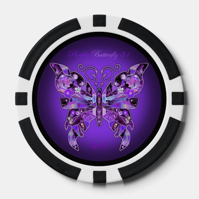 Jetons De Poker Papillon pourpre 31 (Recto)