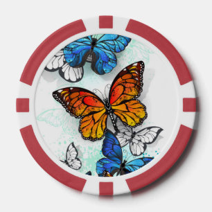 Jetons De Poker Papillons volants Morpho et Monarch