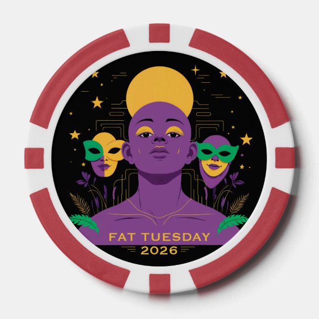Jetons De Poker Parfait pour Mardi Gras 2026 (Recto)