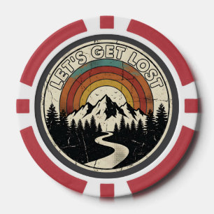 Jetons De Poker Partons à l'Aventure Retrouvée en Montagne en Plei
