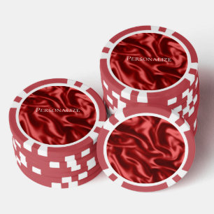 Jetons De Poker Passion Rouge Romantique Faux Satin