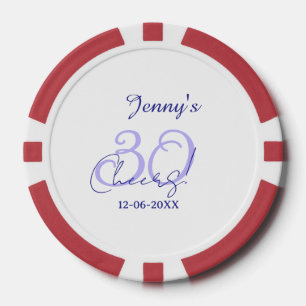 Jetons De Poker Pastel félicitations 30ème anniversaire violet élé