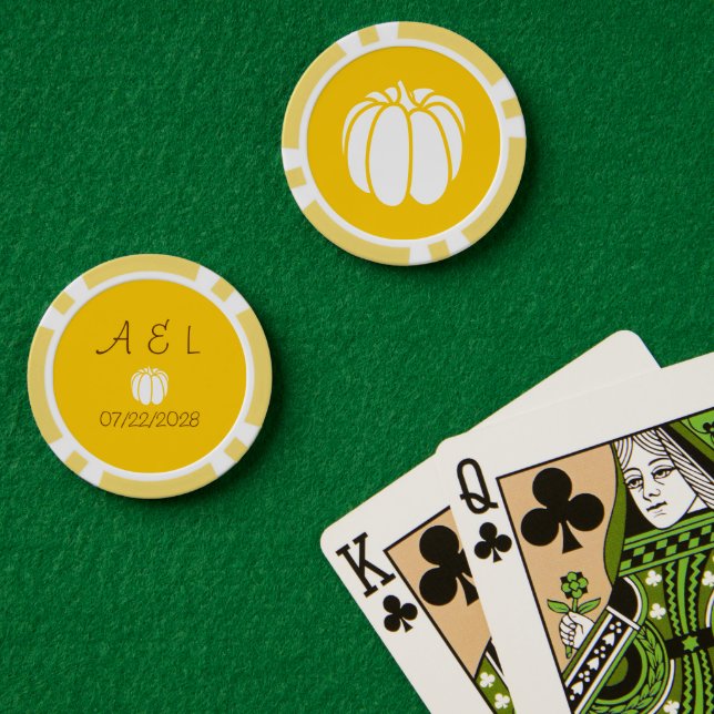 Jetons De Poker Patch citrouille en jaune (Table de poker (double))