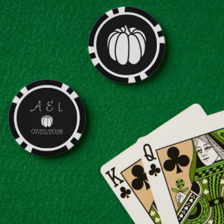 Jetons De Poker Patch citrouille en noir