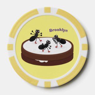 Jetons De Poker Patinage sur glace de fourmis joyeuses sur dessin