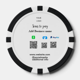 Jetons De Poker Paypal Cashapp venmo scan pour payer QR ajouter en