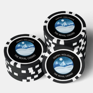 Jetons De Poker Paysage givré paisible personnalisé