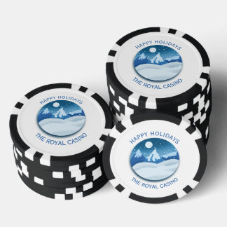 Jetons De Poker Paysage givré paisible personnalisé