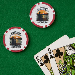 Jetons De Poker Pêche Papa Coucher de soleil