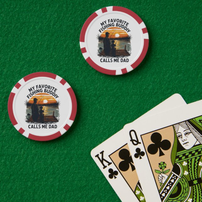 Jetons De Poker Pêche Papa Coucher de soleil (Table de poker (double))