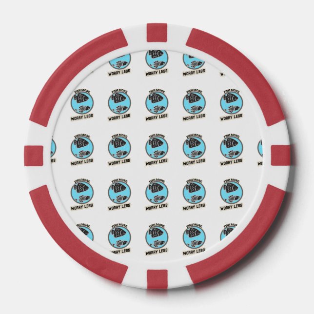 Jetons De Poker Pêche Plus Inquiète Moins (Recto)