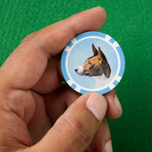 Jetons De Poker Peinture Basenji - Belle Art Original