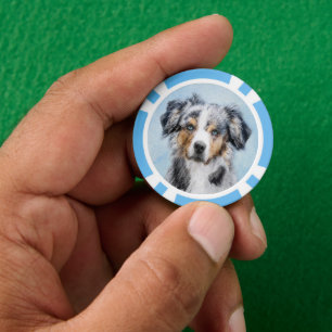 Jetons De Poker Peinture de berger américaine miniature - Chien Ar