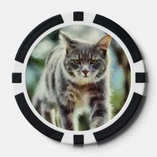 Jetons De Poker Peinture de chat