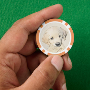 Jetons De Poker Peinture de chiot d'or Retriever - Art de chien or