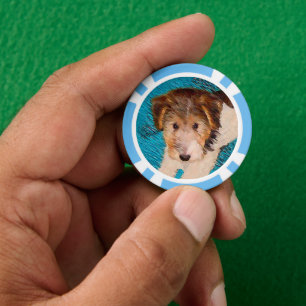 Jetons De Poker Peinture de chiot Terrier Fox - Art de chien origi