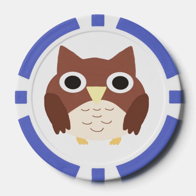 Jetons De Poker peinture de hibou (Recto)