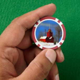 Jetons De Poker Peinture de phare rouge - Art original