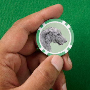 Jetons De Poker Peinture de Wolfhound irlandais - Joli art origina