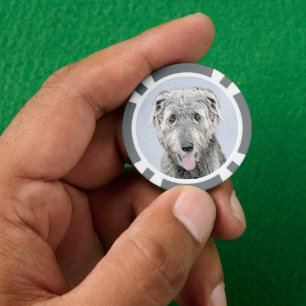 Jetons De Poker Peinture de Wolfhound irlandais - Joli art origina