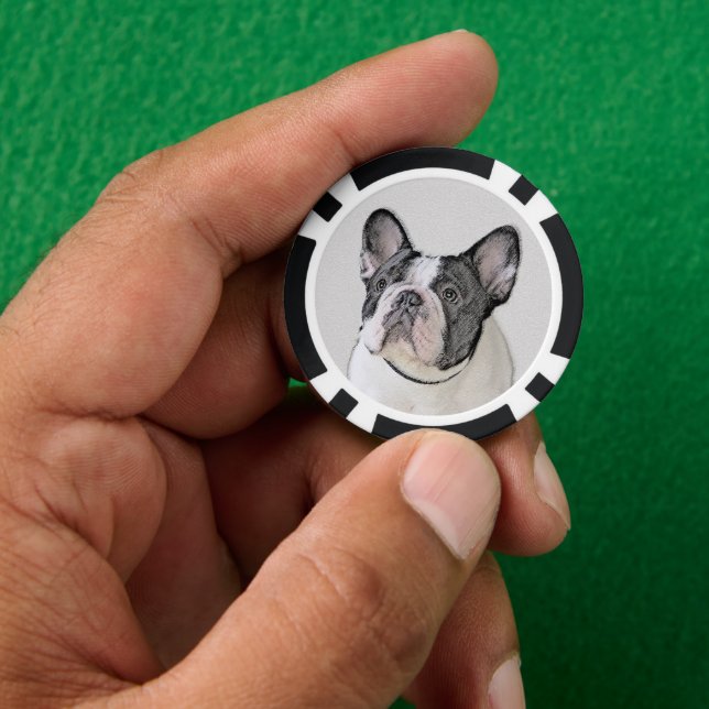 Jetons De Poker Peinture française de Bulldog (Pied de broche) - A (main)
