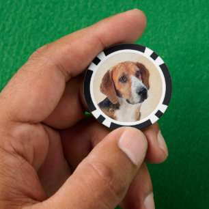 Jetons De Poker Peinture Harrier - Joli art original chien