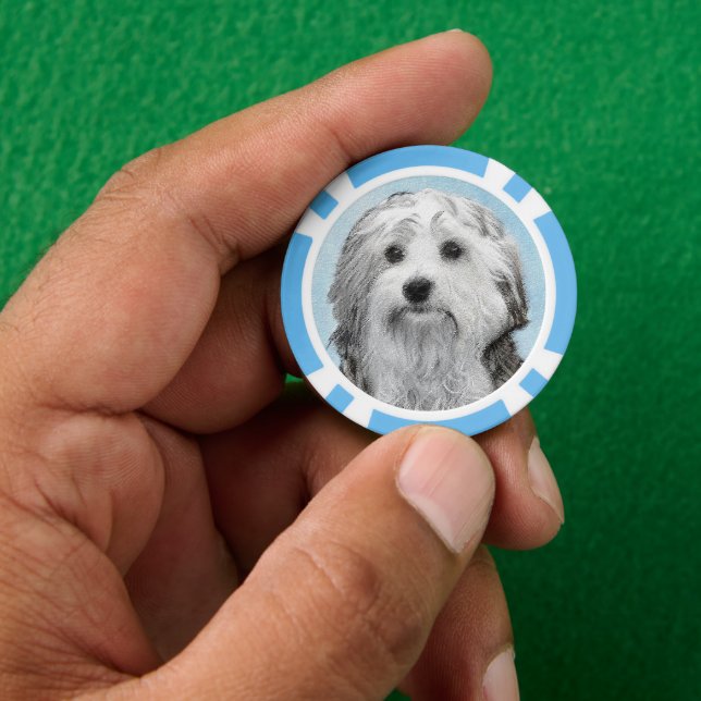 Jetons De Poker Peinture Lowchen - Cute Original Chien Art (main)