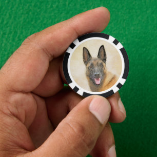 Jetons De Poker Peinture Malinoise belge - Cute Original Chien Art