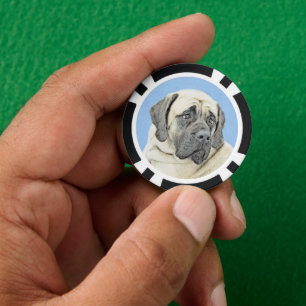 Jetons De Poker Peinture Mastiff (Fawn) anglaise - Art Chien origi