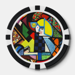Jetons De Poker Peinture Moderniste Géométrique Colorée Abstraite