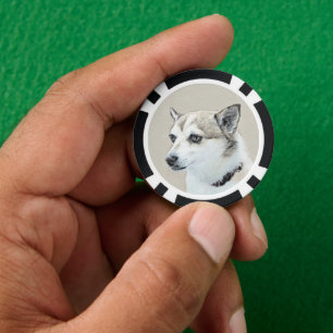 Jetons De Poker Peinture norvégienne Lundehund - Art original chie