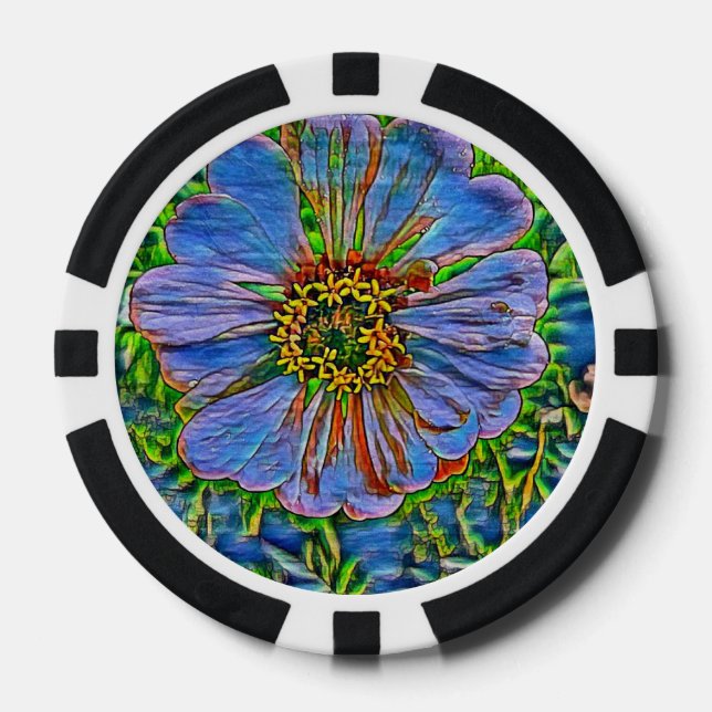 Jetons De Poker Peinture pourpre de fleur (Recto)