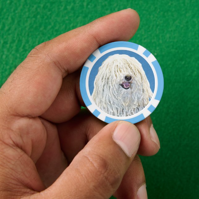 Jetons De Poker Peinture Puli - Cute Original Chien Art (main)