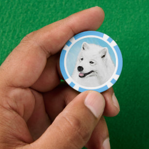 Jetons De Poker Peinture Samoyed - Cute Original Chien Art