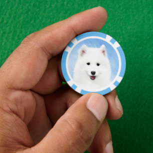 Jetons De Poker Peinture Samoyed Puppy - Jolie Art Original Chien