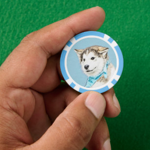 Jetons De Poker Peinture Sibérienne Husky Puppy - Art Chien origin