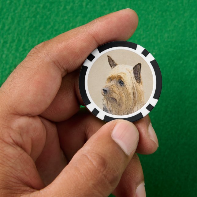 Jetons De Poker Peinture Silky Terrier - Cute Original Chien Art (main)