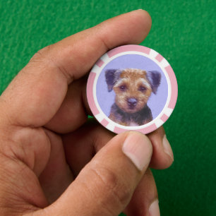 Jetons De Poker Peinture sur la frontière de Terrier - jolie art o