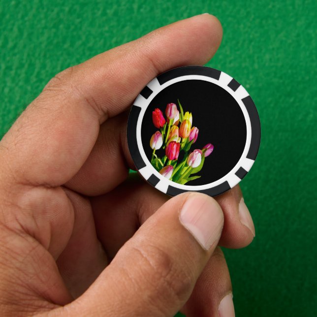 Jetons De Poker Peinture Tulip - Art Fleur original (main)