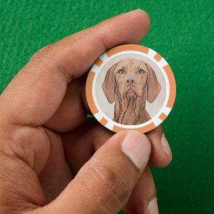 Jetons De Poker Peinture Vizsla - Joli art original chien
