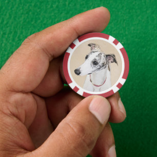 Jetons De Poker Peinture Whippet - Jolie art original chien