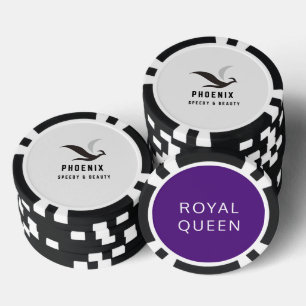 JETONS DE POKER PEONIX ROYAL REINE PURPLE LUXURY MARIAGE PARTI